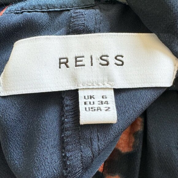 Reiss Navy Lake Floral Burnout Dress - Picture 4 of 8